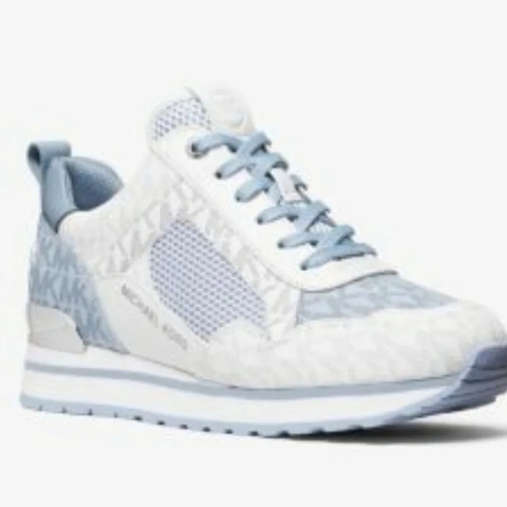 Michael Kors Women's Wilma Trainer Sneakers Shoes Pale Blue